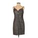 Romeo & Juliet Couture Casual Dress - Sheath Sweetheart Sleeveless: Gold Leopard Print Dresses - New - Women's Size Medium