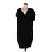 Old Navy Casual Dress - Shift V Neck Short sleeves: Black Print Dresses - Women's Size Large Tall