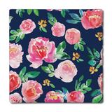 Spring Garden Floral 4-Pack Absorbent Stone Coasters with Protective Cork Backing 4" Square Made in The USA Easily Wipes Clean