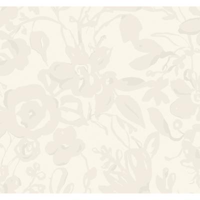 York Wallcoverings Brushstroke Floral Pearl Wallpaper