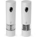 Peugeot PHENIX White Lacquered Stainless Steel Electric Adjustable Salt & Pepper Mill Gift Set, 8-inch