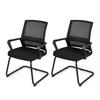 Costway Office Guest Chair with Lumbar Support for Waiting Room-2 Pieces