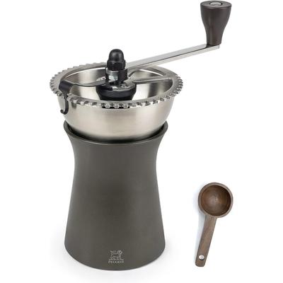 Peugeot KRONOS Coffee Grinder, 19 cm/ 7.5 in, Chocolate - With Wooden Spice Scoop