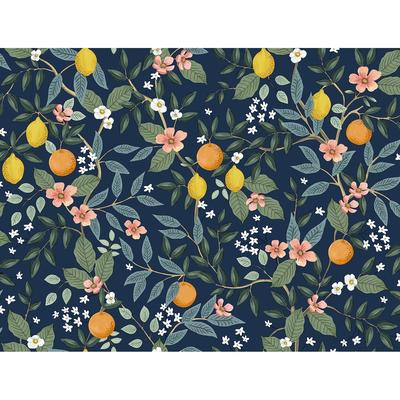 Rifle Paper Co.Citrus Grove Navy Peel and Stick Wallpaper