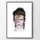 David Bowie Music Portrait Poster Print, Wall Art (Unframed) Illustration, Birthday Gift, Home or Office Decor, Handmade Prints