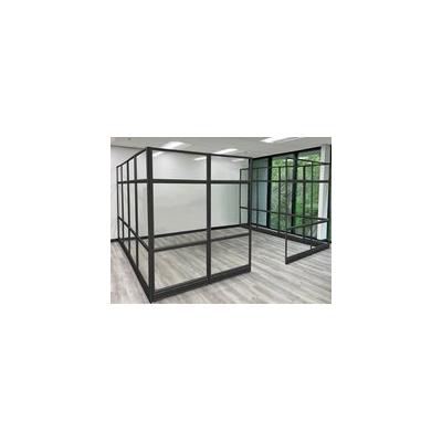 12' x 15' x 7'H Clear Glass Modular Conference Room w/ Black Frame