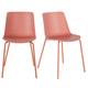 Chaises en polypropylène et métal orange abricot (x2)