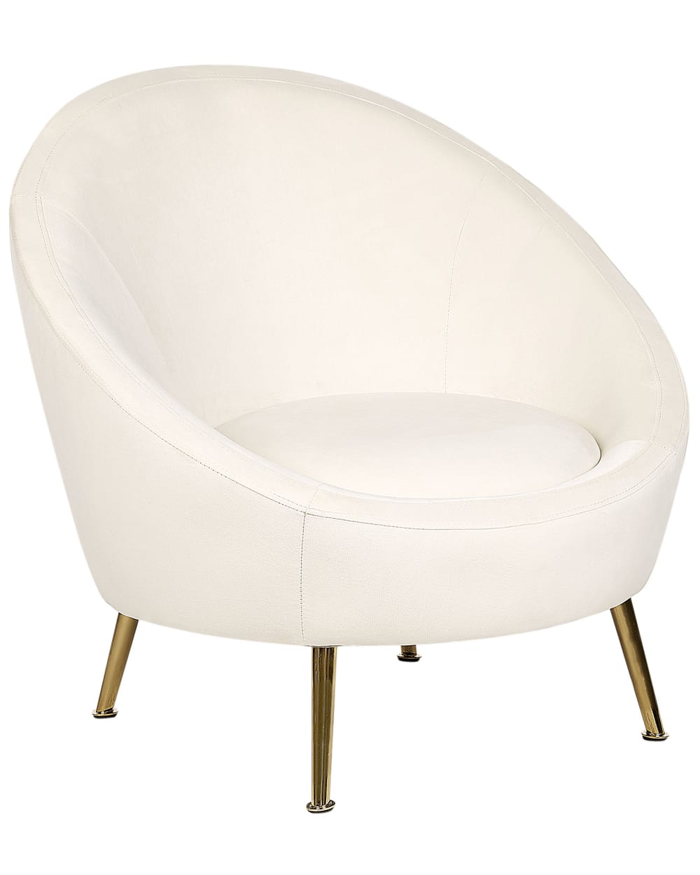 Fauteuil en velours blanc H81