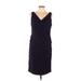 Adrianna Papell Casual Dress - Sheath V Neck Sleeveless: Purple Print Dresses - Women's Size 12