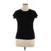 Tahari Short Sleeve T-Shirt: Black Tops - Women's Size X-Large