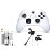 Microsoft Xbox Wireless Robot White Controller for Xbox Console With Black Gaming Buds + Cleaning Kit BOLT AXTION Bundle Like New