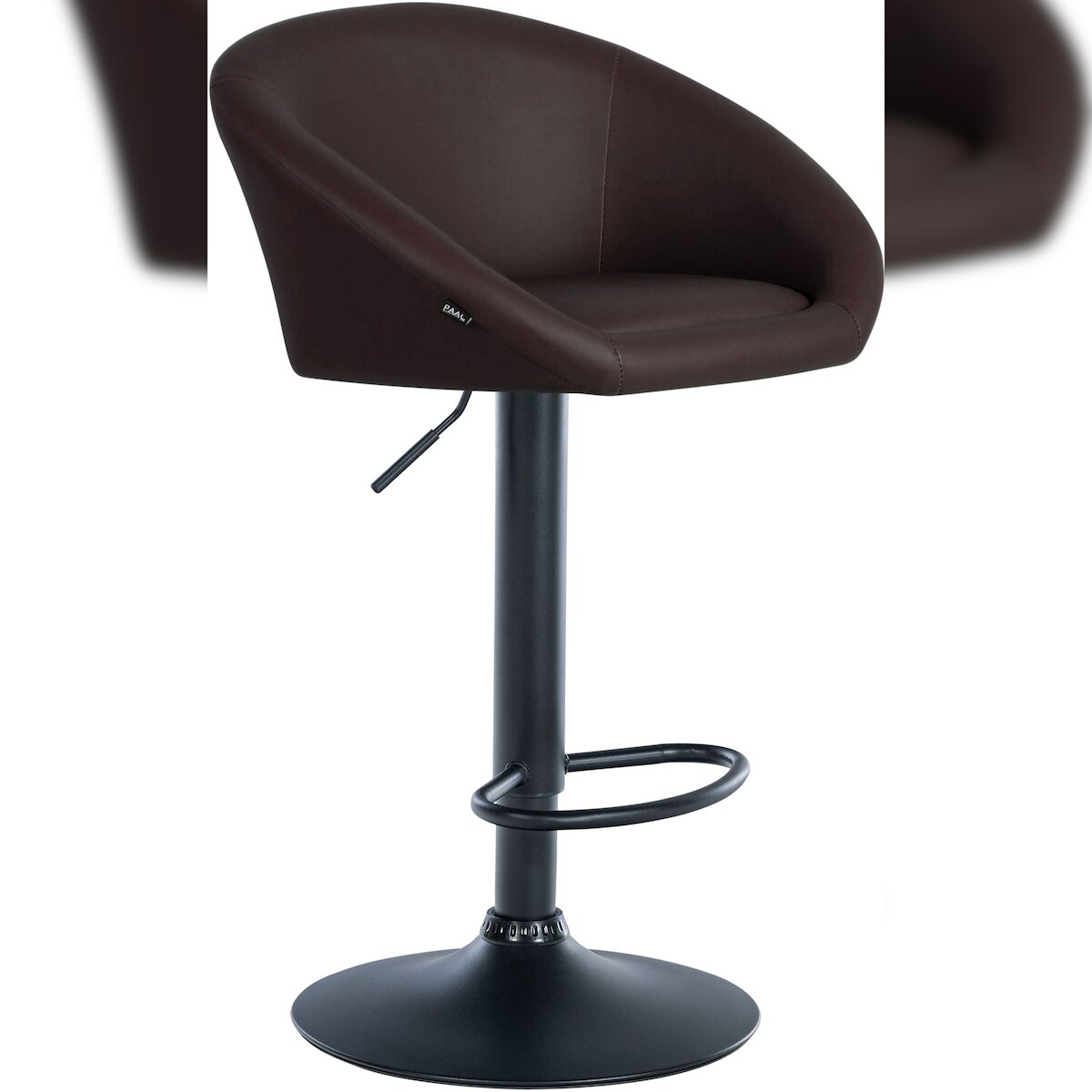 CLP Barhocker Davie Kunstleder braun/Metall matt schwarz Image