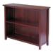 Antique Walnut Stain 3-Tier Storage Shelf With Spacious Shelves & Photo Display 39 W X 13 D X 30 H Solid Wood Walnut Finish