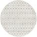 Rugs.com Moroccan Trellis Collection Rug â€“ 8 Ft Round Ivory And Gray Medium Rug Perfect For Kitchens Dining Rooms