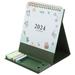 Creative Simple Desk Calendar 2024 Tri-fold Desktop Ornament Countdown Check-in Planner Storage Box Decor for Office Plastic Work