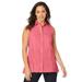 Plus Size Women's Stretch Cotton Poplin Sleeveless Shirt by Jessica London in Tea Rose (Size 14 W)