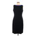 Elie Tahari Casual Dress - Sheath Crew Neck Sleeveless: Blue Print Dresses - Women's Size 12