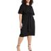 Plus Size Women's Cross Front Flutter Sleeve Dress by ELOQUII in Black Onyx (Size 22)