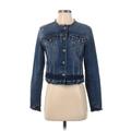 Ann Taylor LOFT Denim Jacket: Short Blue Print Jackets & Outerwear - Women's Size Small