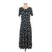 Draper James Casual Dress - Midi: Black Floral Motif Dresses - Women's Size Small