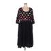 Torrid Casual Dress - A-Line Scoop Neck 3/4 sleeves: Black Polka Dots Dresses - Women's Size 3X Plus