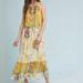 Anthropologie Dresses | Anthropologie One September | Paradise Koi Fish Maxi Dress Medium | Color: White/Yellow | Size: M