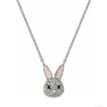 Kate Spade Jewelry | Kate Spade New Silver-Tone Crystal Make Magic Rabbit Mini Pendant Neckla | Color: Pink/Silver | Size: Os