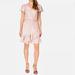 Michael Kors Dresses | Michael Kors Nwot Blush Smocked Ruffled Foil Print Surplice Neckline Dress 1x | Color: Pink/Silver | Size: 1x