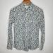 J. Crew Tops | J Crew Womens Perfect Fit Blue Floral Button Front Blouse Size 4 Long Sleeve | Color: Blue/White | Size: 4