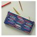 Anthropologie Bags | Anthropologie Pencil Pouch Colloquial Zip Case 9x4 Navy Rainbow | Color: Blue | Size: Os