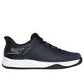Skechers Men's Slip-ins Relaxed Fit: Viper Court Reload Sneaker|Size 9.5 Extra Wide|Black/White|Textile/Synthetic|Vegan|Machine Washable|Arch Fit