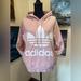 Adidas Tops | Adidas Big Trefoil Logo Spell Out Pale Pink Hoodie Sweatshirt Pullover Womens M | Color: Pink | Size: M