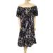 Free People Dresses | Free People Floral Printed Dress Off Shoulder Crochet Lace Boho S New | Color: Black | Size: S