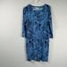 Michael Kors Dresses | Michael Kors Dress Womens Size S Blue Black Paisley Shift Button Detail Stretch | Color: Black/Blue | Size: S