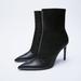 Zara Shoes | New Zara Black Embossed Ankle Pointy Heeled Boots | Color: Black | Size: 7.5