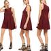 Free People Dresses | Free People Waterfall Ruffle Knit Dress With Removable Slip | Color: Red | Size: Xs