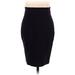 H&M Casual Pencil Skirt Knee Length: Black Print Bottoms - Women's Size 2