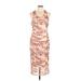 Bar III Casual Dress - Midi: Tan Tie-dye Dresses - New - Women's Size Large