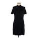 Victoria Victoria Beckham Casual Dress - Shirtdress Collared Short sleeves: Black Solid Dresses - Women's Size 6