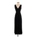 Ann Taylor LOFT Casual Dress - A-Line Plunge Sleeveless: Black Print Dresses - Women's Size X-Small Petite