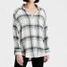 American Eagle Outfitters Tops | American Eagle Plaid M Black White Flannel Button Down Shirt Oversized Boyfriend | Color: Black/White | Size: M