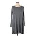 Old Navy Casual Dress - A-Line Crew Neck Long sleeves: Gray Print Dresses - Women's Size X-Large