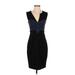 Black Halo Casual Dress - Sheath V Neck Sleeveless: Black Print Dresses - Women's Size 4