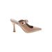 Mix No. 6 Mule/Clog: Slip-on Stilleto Cocktail Party Tan Print Shoes - Women's Size 9 1/2 - Pointed Toe