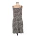 Ann Taylor Cocktail Dress - Sheath Square Sleeveless: Tan Leopard Print Dresses - Women's Size 12 Petite