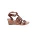 Franco Sarto Wedges: Brown Print Shoes - Women's Size 10 - Open Toe