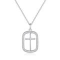 GAVU 925 Sterling Silver Small Diamond cross necklace for women girls, dainty cross necklace for women, silver cross necklace for women