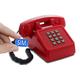 Opis PushMeFon Mobile 4G : The basic mobile phone for use as a house phone for elderly people/Retro Mobile Phone as a simple GSM desk phone/Dementia Phone/Simple Mobile (red)