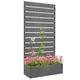 Outsunny Garden Planter with Trellis for Climbing Plants, Vines, Flowers, Freestanding Raised Bed for Garden, Outdoor, Patio, Planter Box with Drainage Gap, Dark Grey