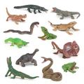 BRETOYIN 12PCS Mini Amphibians Set,Reptiles Animals Rainforest Wildlife Toy Set Lizard,Tortoise,Snake,Iguana,Tree Frog,Crocodile,Chameleon,Party Favor for Kids Toddlers